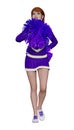 3D Rendering Cheerleader with Pompoms on White