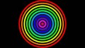 3D renderings. Colorful background with a circle in the form of a shooting target with multiple colors of the rainbow. Rainbow