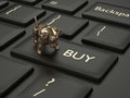 3d renderof computer keyboard with buy button