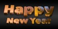 3D Rendition of Happy New Year With Gold Finish