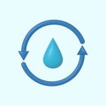 3d water drop natural renewable recycle arrow