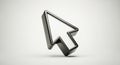 A 3D representation of a computer mouse cursor, shaped like an arrow. The desig Royalty Free Stock Photo