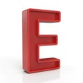 3D Alphabet Letter E isolated on white background Royalty Free Stock Photo