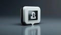 A 3D representation of a user profile icon on a reflective surface Royalty Free Stock Photo