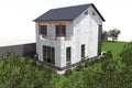 3d residential building render