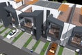 3d residential townhouse building design exterior