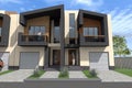 3d residential townhouse building design exterior