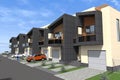 3d residential townhouse building design exterior