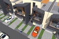 3d residential townhouse building design exterior