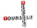 3D Respect Yourself Crossword on white background Royalty Free Stock Photo