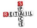 3D Retail Space Crossword on white background