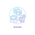 2D retailers gradient line icon concept