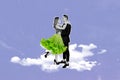 3d retro abstract creative artwork template collage of dating couple dance waltz tango female dress green salad diet Royalty Free Stock Photo