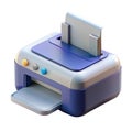 3d retro printer with stylized design isolated on transparent background Royalty Free Stock Photo