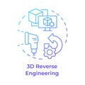 3d reverse engineering blue gradient concept icon