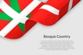 3d ribbon with flag Basque Country. Spanish autonomus community. isolated on white background Royalty Free Stock Photo