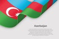 3d ribbon with national flag Azerbaijan isolated on white background