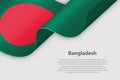 3d ribbon with national flag Bangladesh isolated on white background