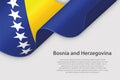 3d ribbon with national flag Bosnia and Herzegovina isolated on white background