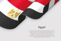 3d ribbon with national flag Egypt isolated on white background