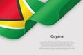 3d ribbon with national flag Guyana isolated on white background Royalty Free Stock Photo