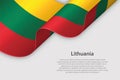 3d ribbon with national flag Lithuania isolated on white background