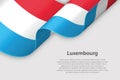 3d ribbon with national flag Luxembourg isolated on white background