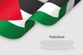 3d ribbon with national flag Palestine isolated on white background