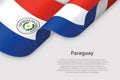 3d ribbon with national flag Paraguay isolated on white background