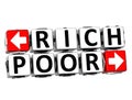 3D Rich Poor Button Click Here Block Text