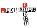 3D Right Decision Crossword Royalty Free Stock Photo