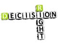 3D Right Decision Crossword Royalty Free Stock Photo