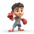 3d Riley Boxing: Playful And Dynamic Character In Isolated Setting