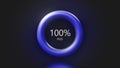 3d ring with loading percentages. Motion. Modern interface design for data loading. Ring with indicator and loading