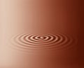 3D ripple, animated and VFX of brown waves and circular lines in liquid copy space. Texture, movement or motion in a