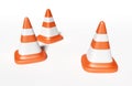 3d road cone rendering illustration