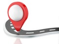 3d road with pin pointer Royalty Free Stock Photo