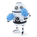 3d Robot in boxing gloves. Isolated. Contains clipping path Royalty Free Stock Photo