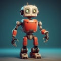 3d Robot Character Development In Talbot Hughes Style