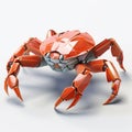 3d Robot Crab Model With Cel Shaded Style On White Background