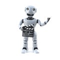 3d Robot is making a movie