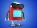 3d robot over blue Royalty Free Stock Photo