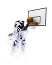 3D robot playing basketball