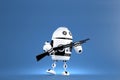 3D Robot with shotgun. Technology concept. 3D illustration. Contains clipping path