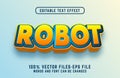 3d robot text effect premium vectors