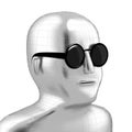 3D robot wearing sunglasses
