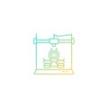 3d robots printing gradient linear vector icon Royalty Free Stock Photo