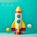 3D rocket model set against a backdrop, symbolizing the limitless possibilities of space exploration.