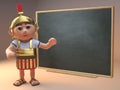 3d Roman centurion soldier in armour using a blackboard Royalty Free Stock Photo
