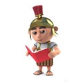 3d Roman soldier reading a book Royalty Free Stock Photo